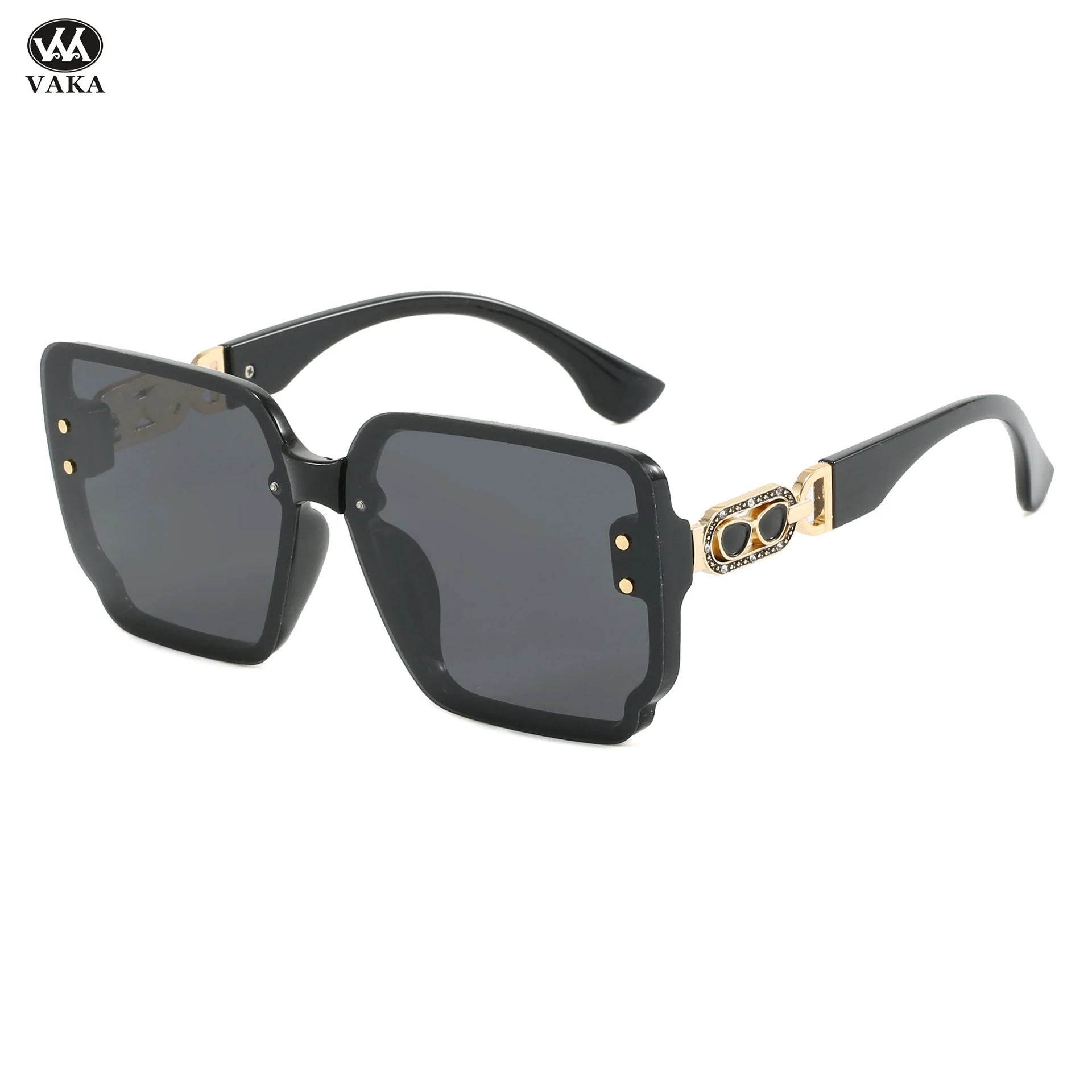 

High Quality New Brand Vintage Square Polarized Sunglasses Women Retro Luxury Designer Black Sun Glasses Shades Eyewear UV400