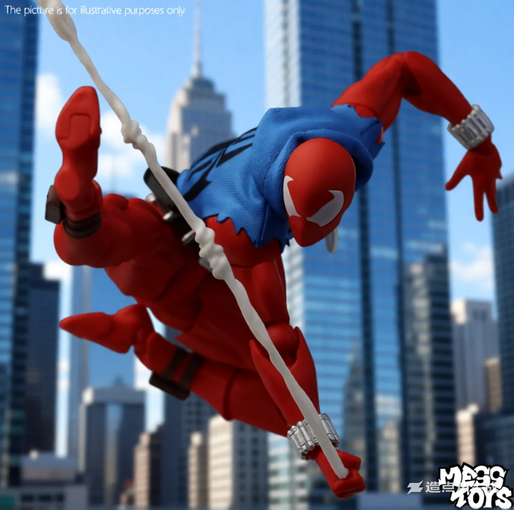 

Mess Toys Scarlet Spider Scarlet Hero Action Figure Articulated Joints Blue Hoodie Outfit Marvel Collectible Model Toy For Fans