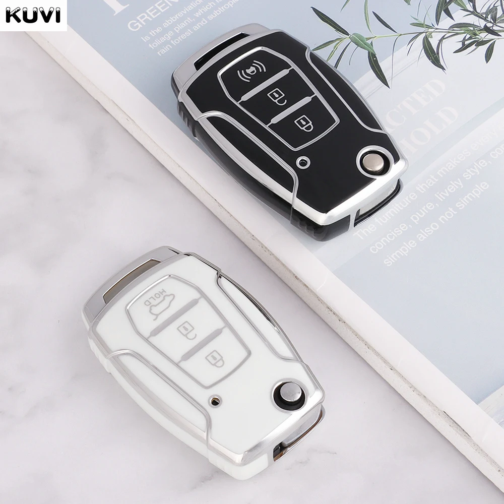 NEW TPU Car Folding Key Case Cover Shell Fob For SsangYong Kyron 2 Sanka Actyon Korando Tivoli Protector Keyless Bag Accessories