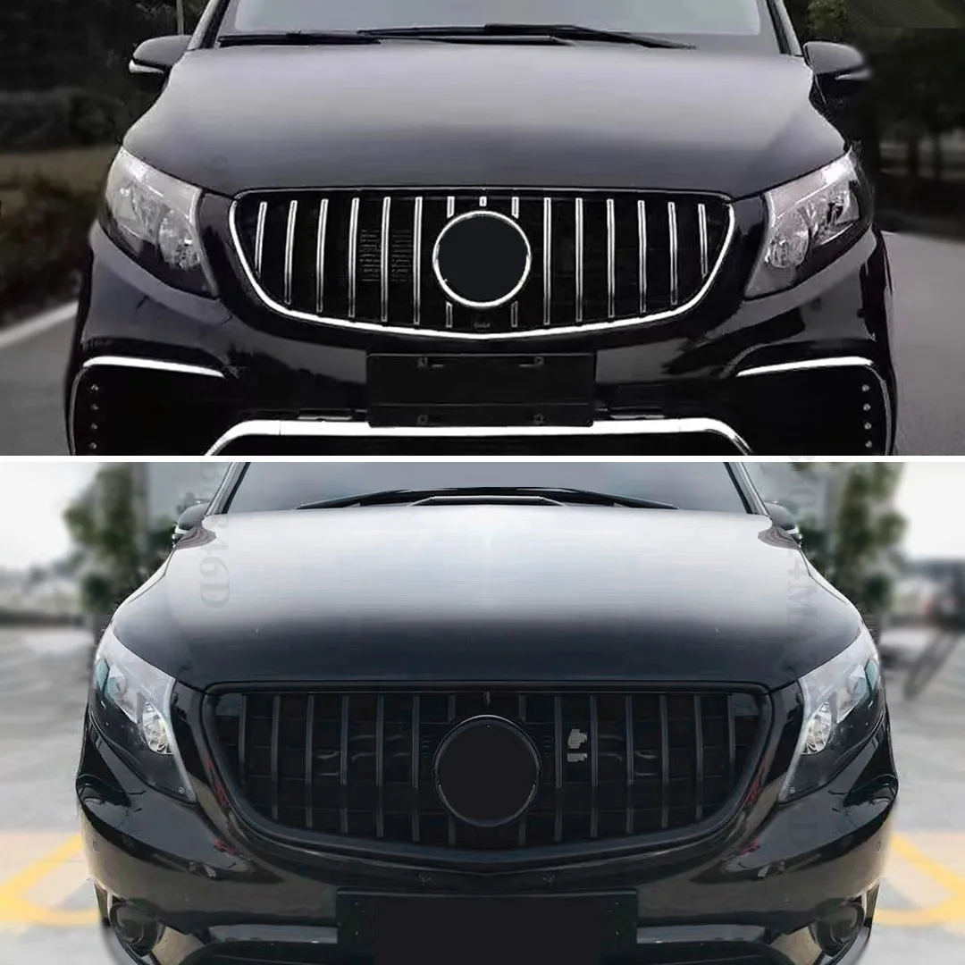 Diamond GT Style Front Inlet Grille Bumper Grill Middle Mesh Grid For Mercedes W447 Benz V Class 2015-2023 Tuning Accessories