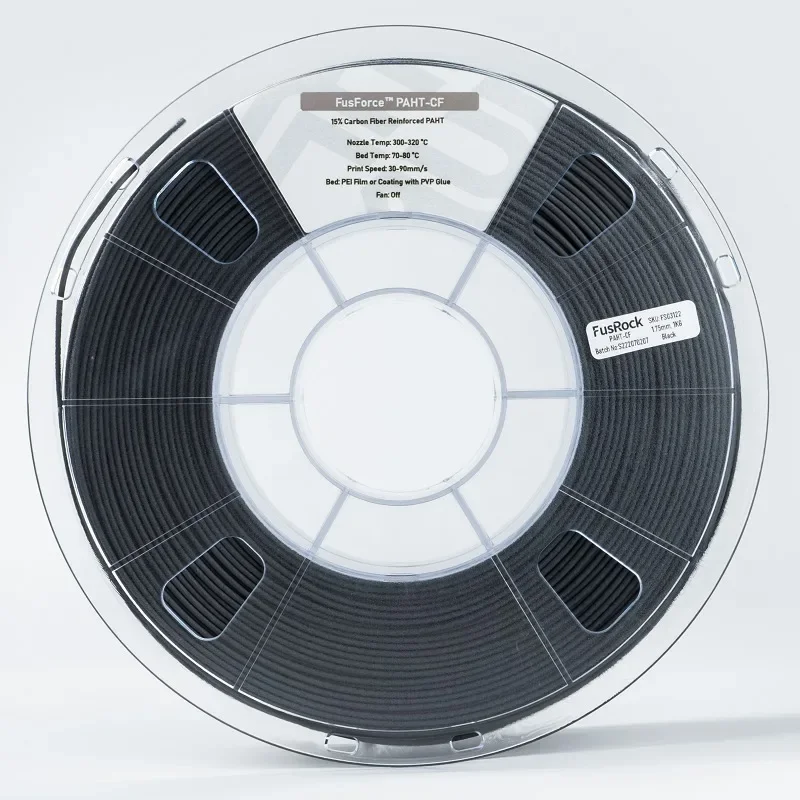 FusRock PA-CF คาร์บอนไฟเบอร์ไนลอนอัพเกรดอุณหภูมิสูง 15% คาร์บอนไฟเบอร์เสริมอุตสาหกรรม PAHT CF