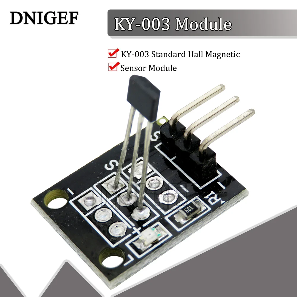 DNIGEF New 1 PCS/lot KY-003 Standard Hall Magnetic Sensor Module for Arduino AVR Smart Cars PIC Good KY-003