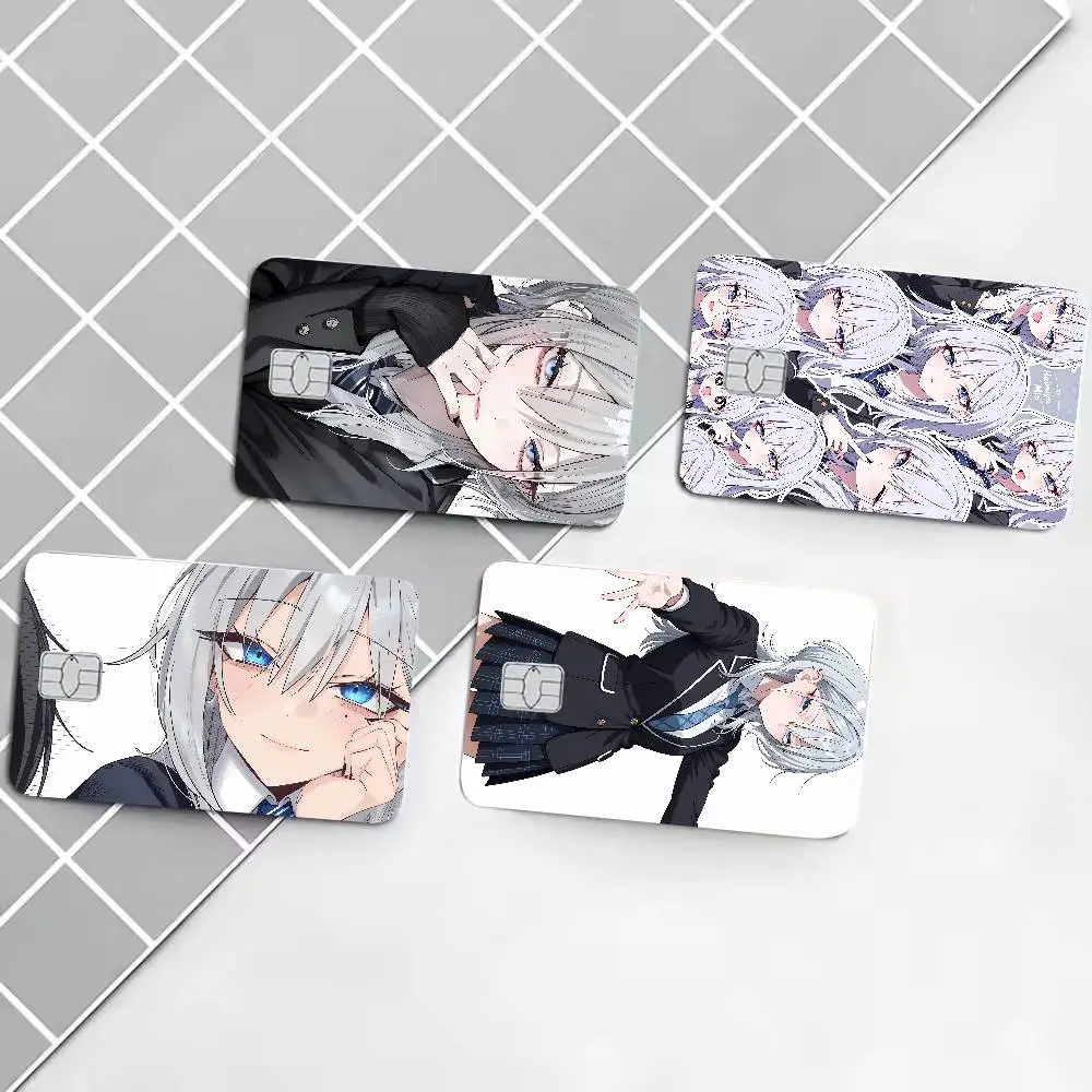 Cute Hot Haimiya Senpai wa Kowakute Anime Girl Card Sticker, Kawaii Girl Design Card Sticker, Waterproof for Credit Debit Cards