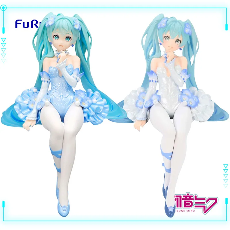 フリューオリジナル本物のボーカロイド歌手初音ミクネモフィラメンジーズ花の妖精版-15-センチメートルヌードルストッパー模型玩具フィギュアギフト