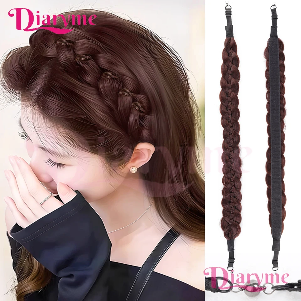 

Синтетическая повязка на голову, парик с магнитной пряжкой, стильная повязка на голову с рыбьей косточкой, противоскользящая повязка на голову, подходит для новичков, женская одежда