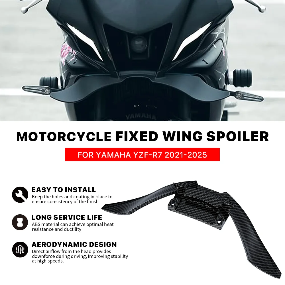 

For YAMAHA R7 Motorcycle Beak Winglet Spoilers Downforce Naked Frontal Front Spoiler Lower Lip fairing fixed wing abs carbon