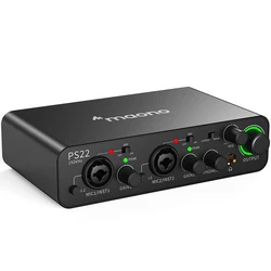 MAONO PS22 USB Audio Interface for PC 60dB Pro-Preamp 24bit 192kHz Dual USB Interface for Home Recording Podcast Streaming