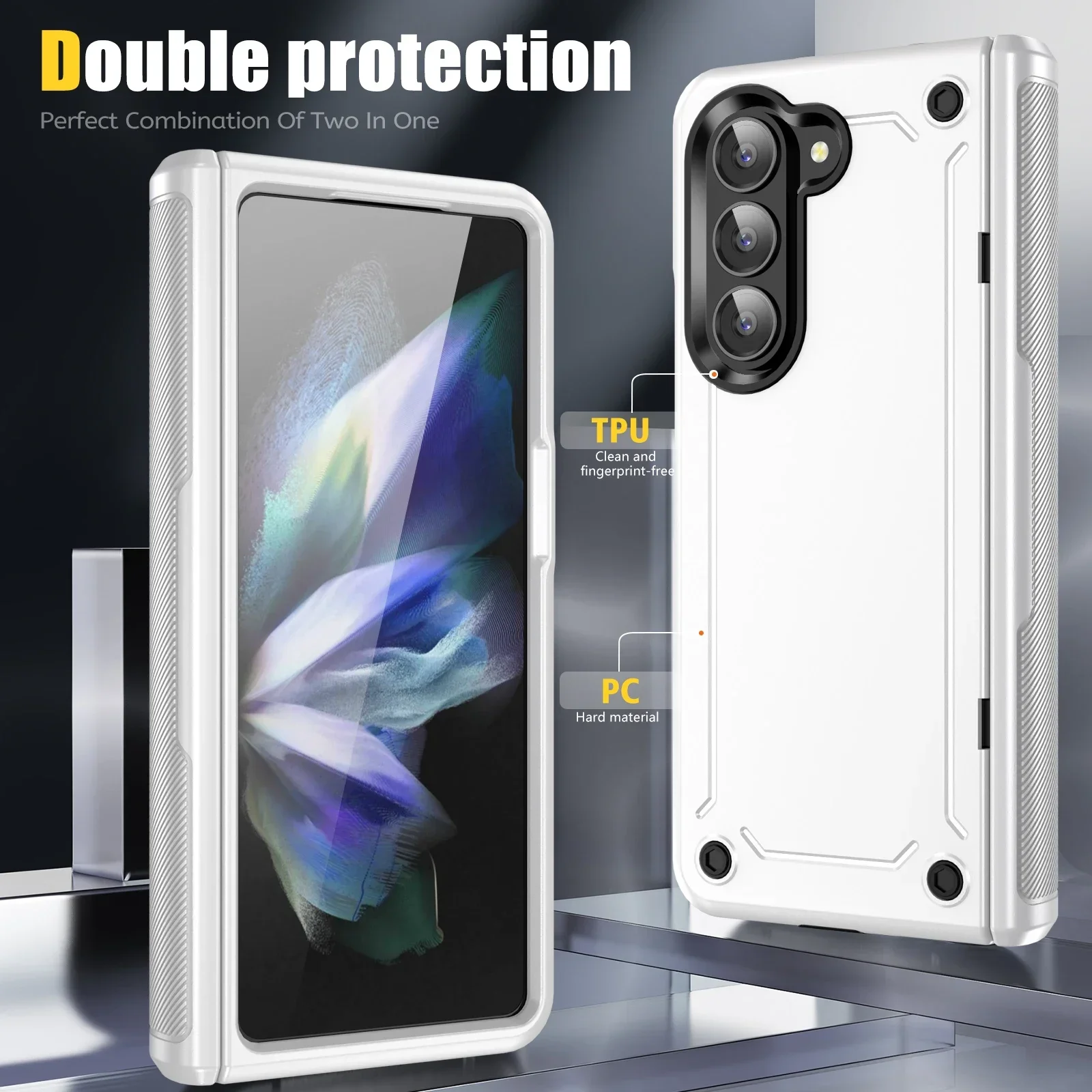 For Samsung Z Fold 5 Zfold5 Anti-Dust Hard Strong Phone Case for Samsung Galaxy Z Fold5 Fold 5 Fall Protection Hinge Cover Coque