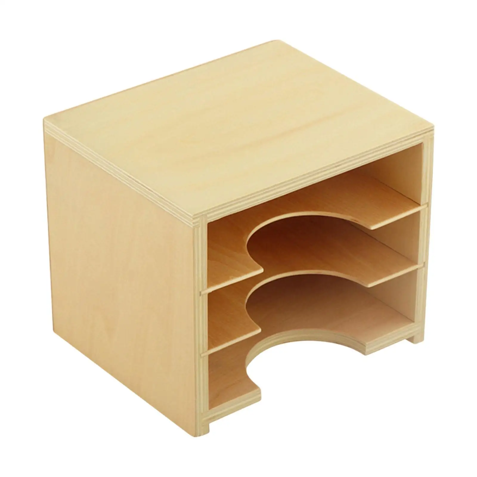 

Деревянный органайзер для карточек Монтессори, большой держатель для флеш-карт, 3-слойный стенд для демонстрации карт, полка для карточек