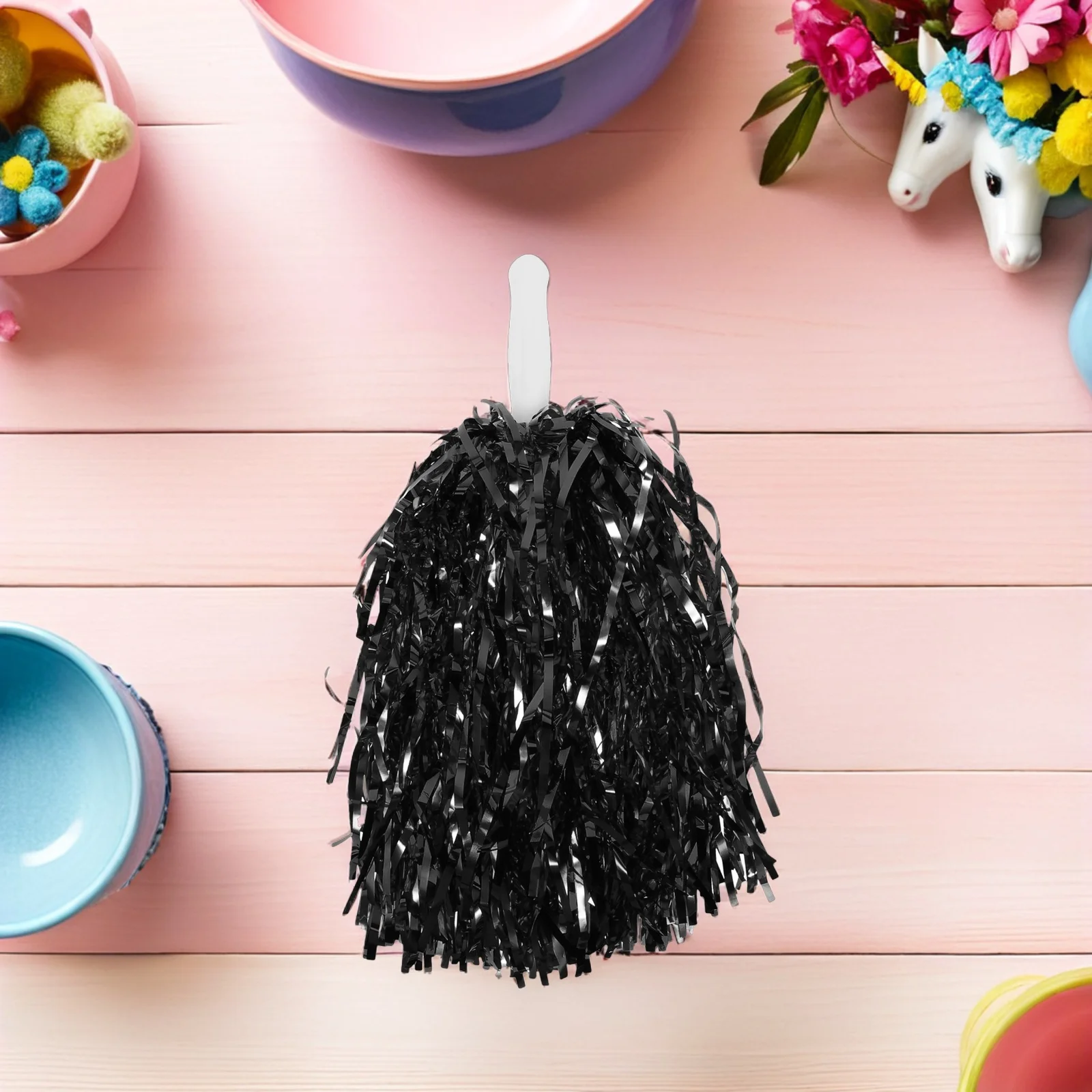 12pcs Cheerleading Pom Poms Lightweight Reusable Hand Dance Flowers For Sports Team Spirit Aerobics Party Football Cheering