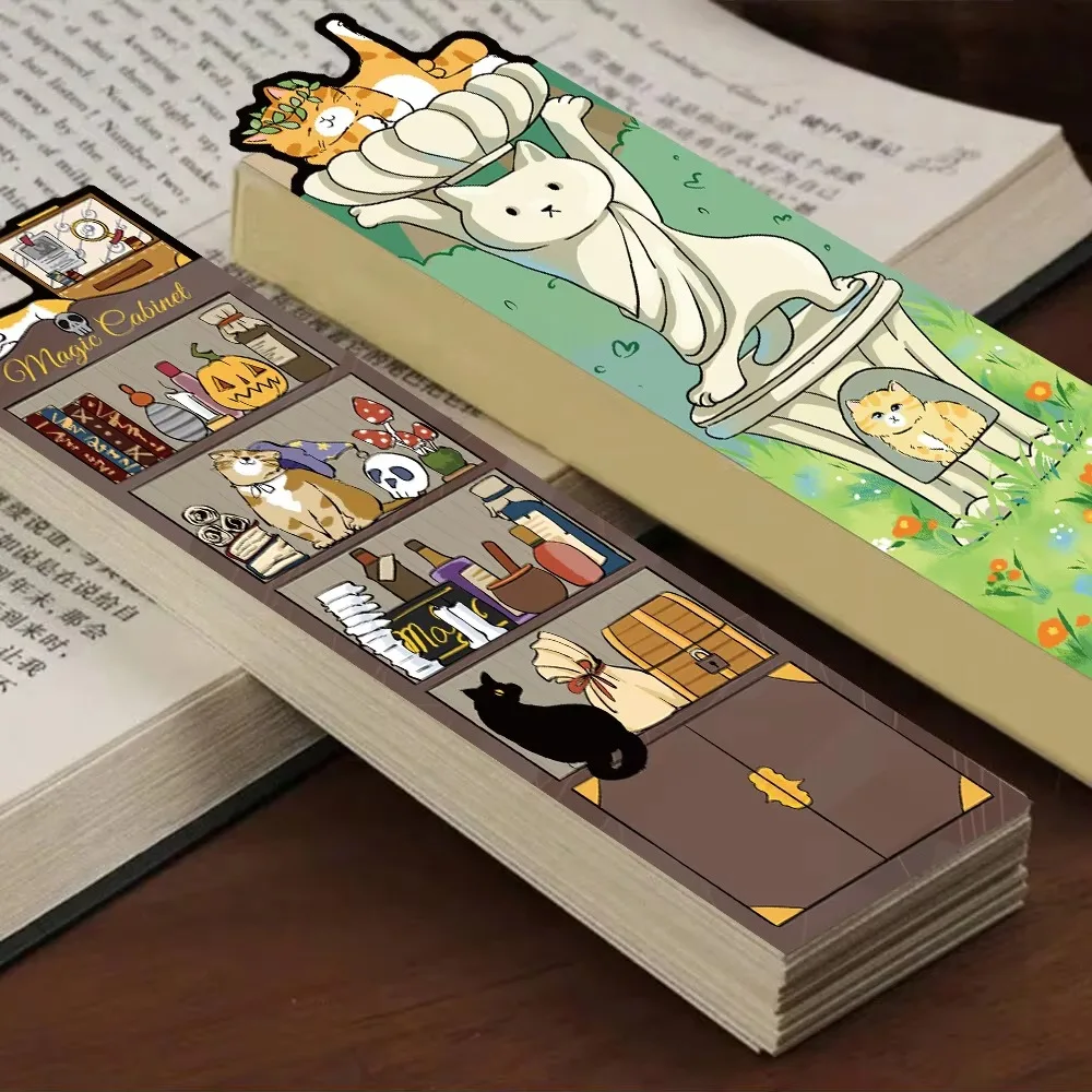 Simpatico segnalibro del mondo del gatto da 30 pezzi Segnalibro di carta per graffiti dei cartoni animati Segnalibro di pagina di carta per gatti Regali
