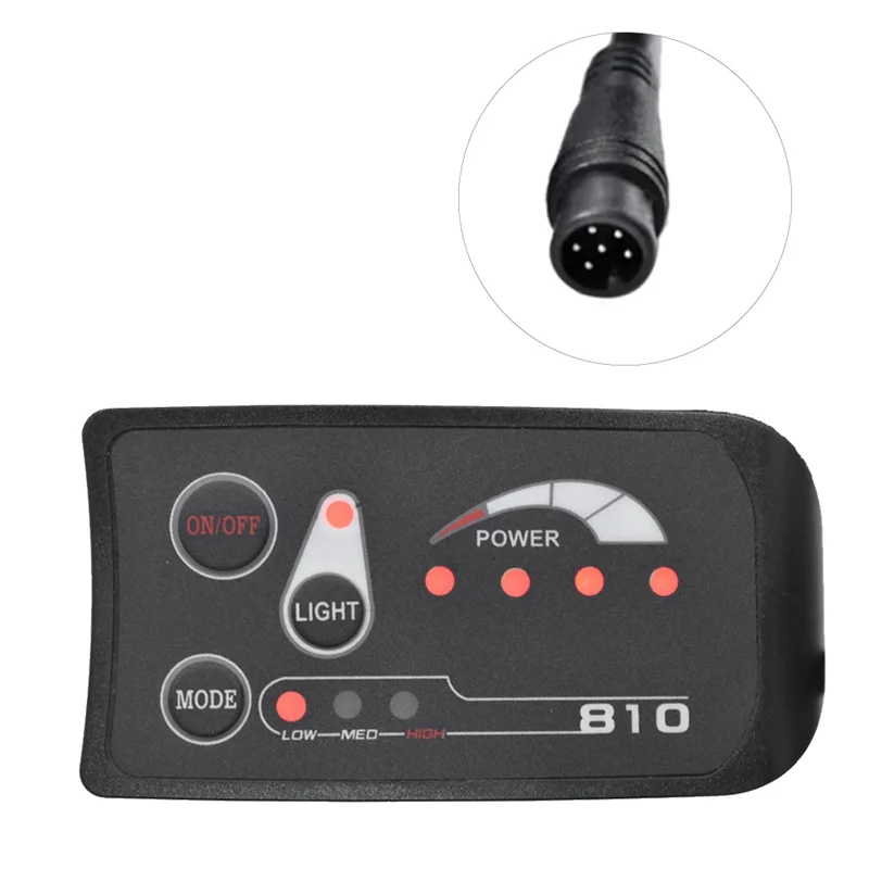 SMIEA 6PIN S810 E-Bike Meter LED Display IP65 36V UART for Electric Bike Electric Bicycle Meter(36V)