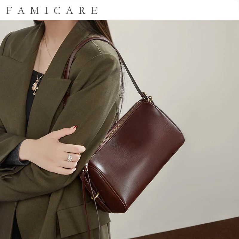 

Женская сумка-кроссбоди из натуральной кожи растительного дубления, новинка весны 2026, вместительная, из натуральной кожи, на одно плечо, в форме подушки