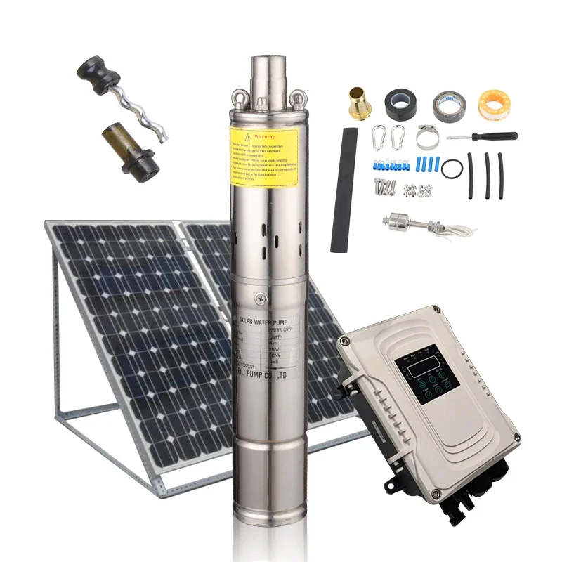 

100m Deep Well 1000m Horizontal Distance Farm Solar Water Pumps Pond Power Panel Kit Solar Pump Sample