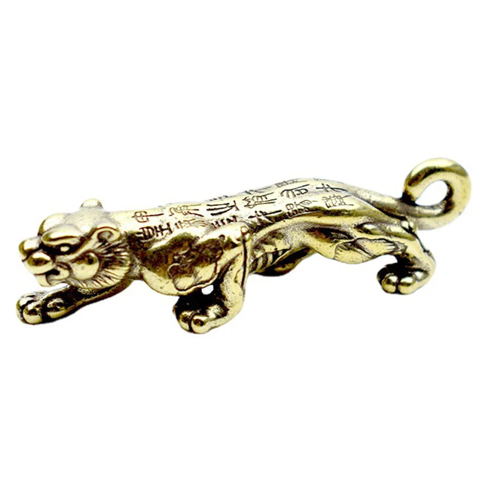 

Tiger Charm Keychain The Gift Delicate Ornament Small Decor Christmas Brass DIY Pendant