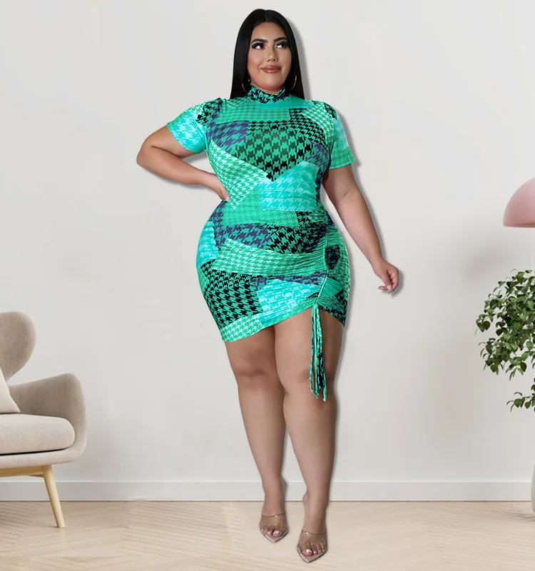 218179 大きい女性の夏の新しい半袖ジャンプスーツスカートサマードレスカジュアル 2025 パーティー夏エレガンテスカジュアル Y2k