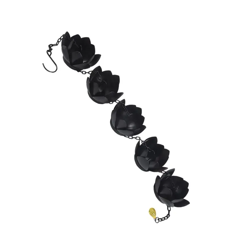 AS63-Decorative Lotus Rain Catcher Chain, Efficient Water Diversion For Gutters, Downspout Alternative