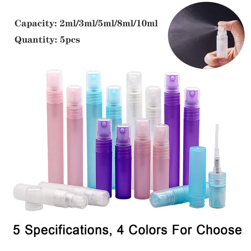 

5 portable scented water spray bottle sample small empty atomizer refillable bottle color plastic pen shape 2ml/3ml/5ml/8ml/10ml