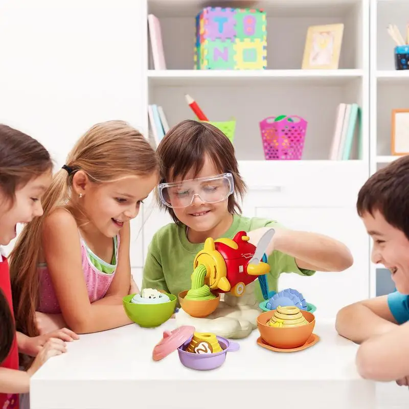 Máquina de fideos de Color para niños, juego de comida de 27 piezas, creador de fideos de cocina, juego de fiesta, juguetes de simulación