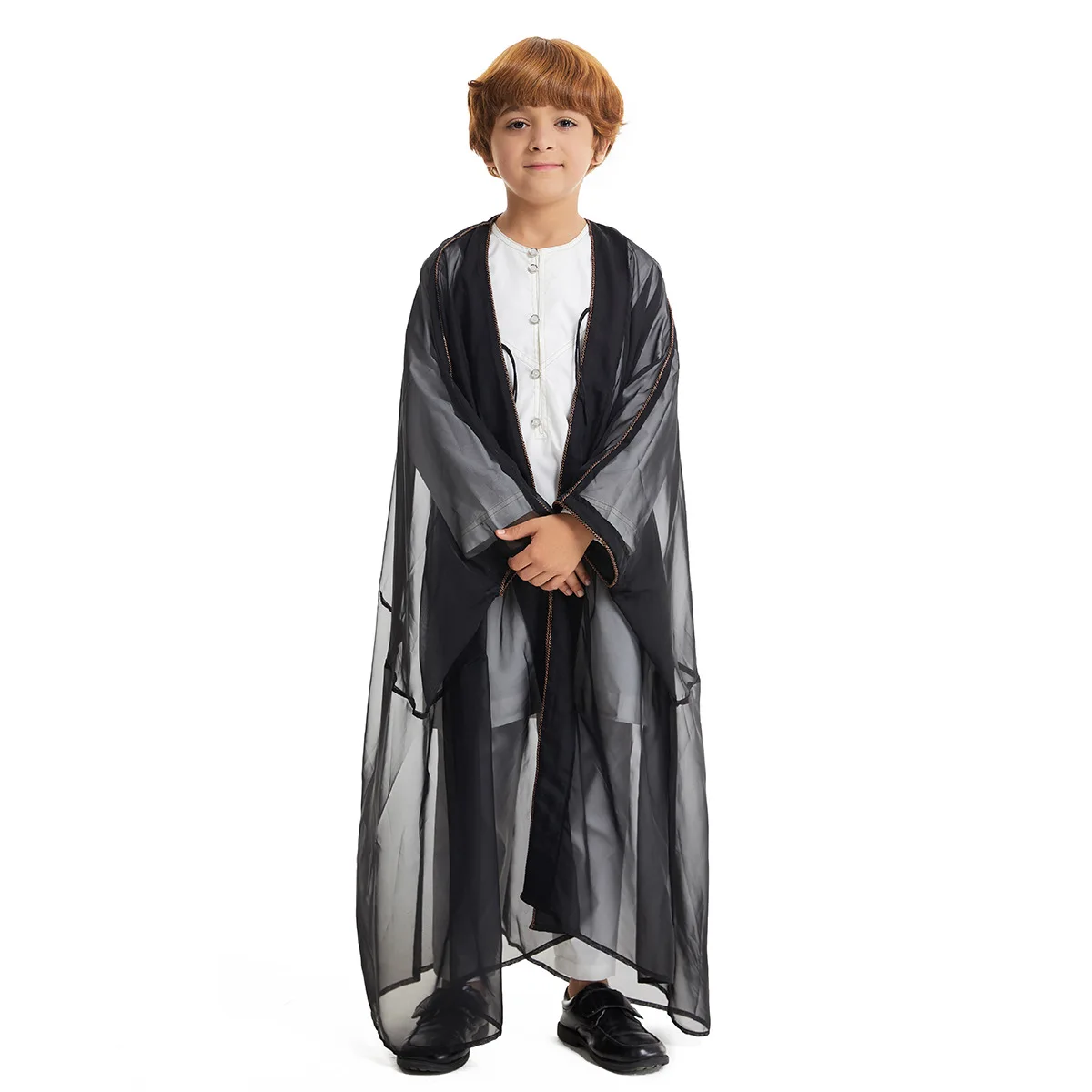 Muslim Saudi Arab Boys Robe Dishdasha Kids Abaya Kaftan Prayer Islam Clothing Kimono Middle East Teenage Dress Dubai Jubba Thobe