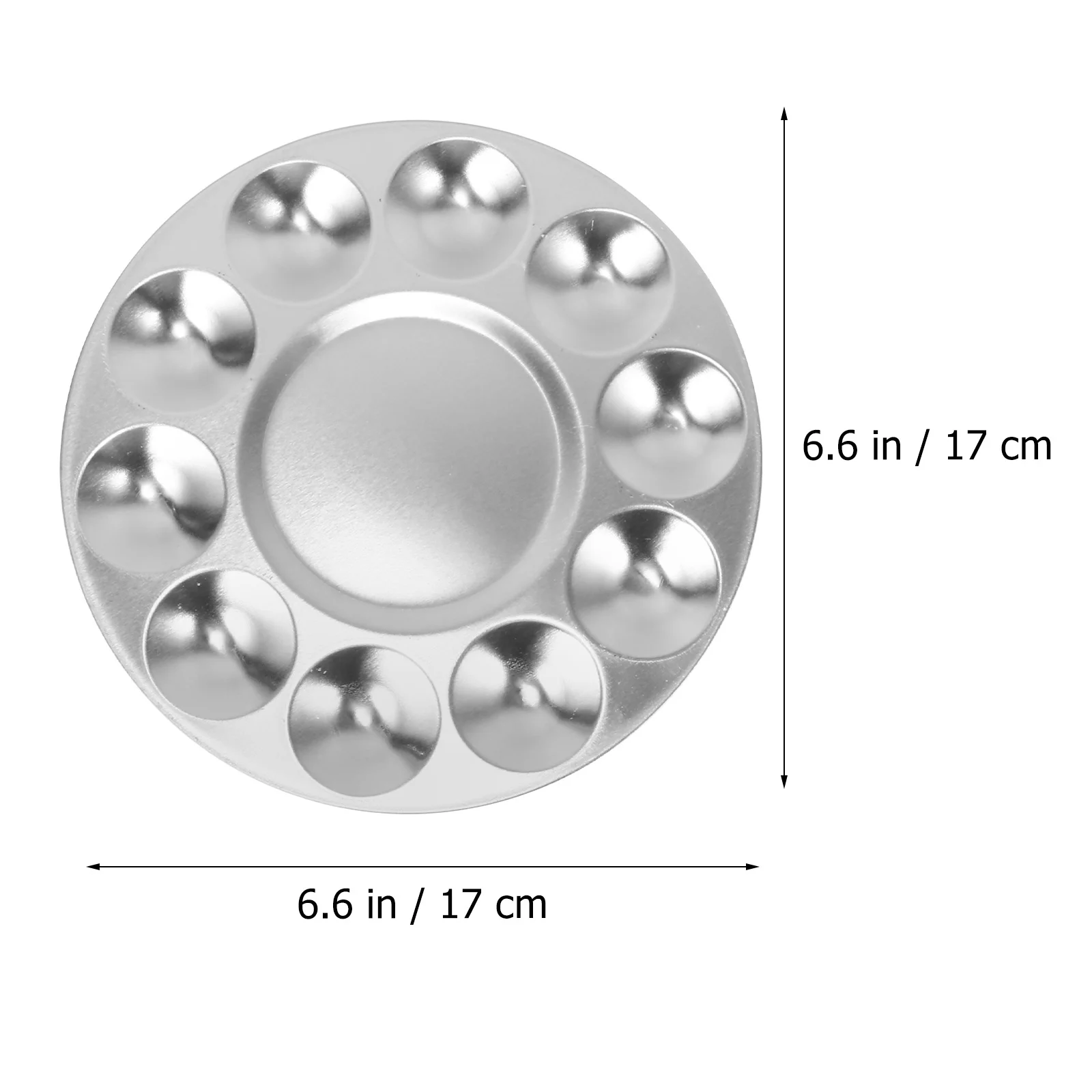 

3Pcs Aluminum Paint Palettes Washable Reusable Art Painting Tray for Kids Artists Professionals Mixing Colors Sturdy Round