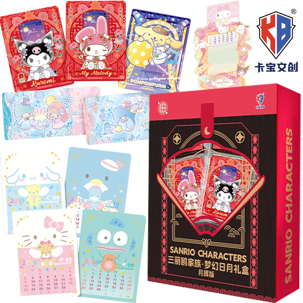 

KABAO Original Sanrio Characters Cards Lovely Anime Star Accompany Calendar Cards Dreamy Sun Moon Gift Box Collection Kids Toys