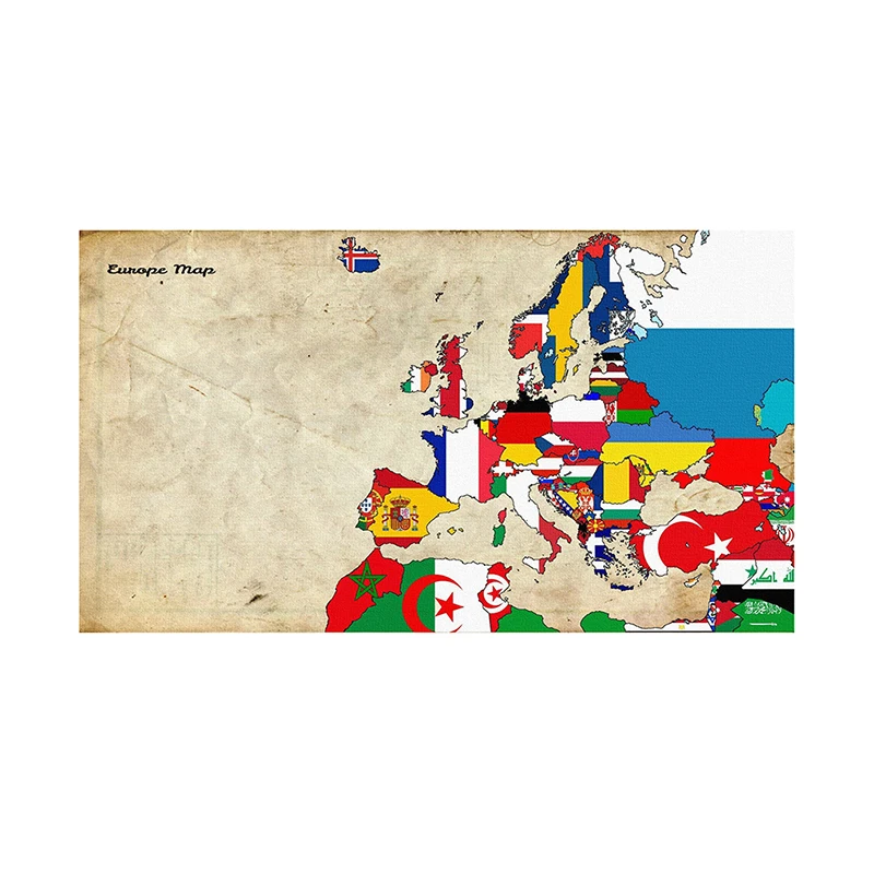 150x100cm The Europe Map Non-woven Poster Wall Art Print Unframed Pictures Classroom School Supplies Living Room Home Decoration