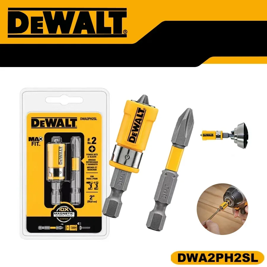 DEWALT DWA2PH2SL 3PCS Bit Set with Magnetiser/Demagnetiser 50mm PH2 Screw Bits Power Tool Accessories tools set