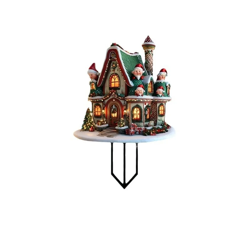 High Quality Acrylic Yard Signs Christmas Elf House Outdoor Courtyard Decoration Plugs Waterproof Wear-resistant Ornaments