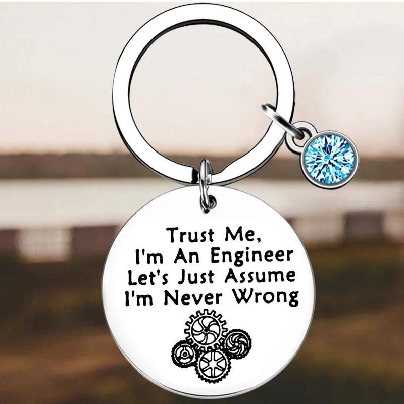 New Funny Engineer Gift Key Chain Ring Engineering Gift keychains pendant Graduation Gift