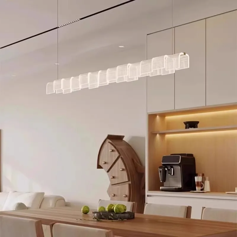 

Italian Modern Restaurant Pendant Light Designer Luxurious One Line Long Office Counter High-end Hanging Line Lamp