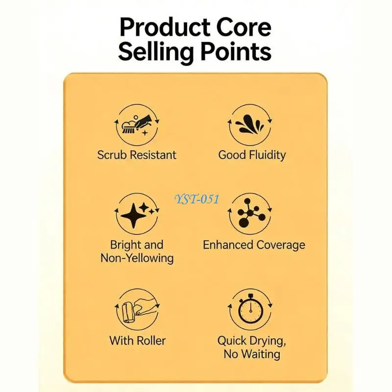 E15A Wall Repair Rolling Paint Easy Application Quick Drying Wall Repair Paint