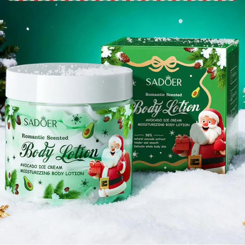 Christmas Avocado Ice Cream Texture Body Lotion Nourishing Moisturizing Body Cream For Dry Skin Winter Skin Care 180g