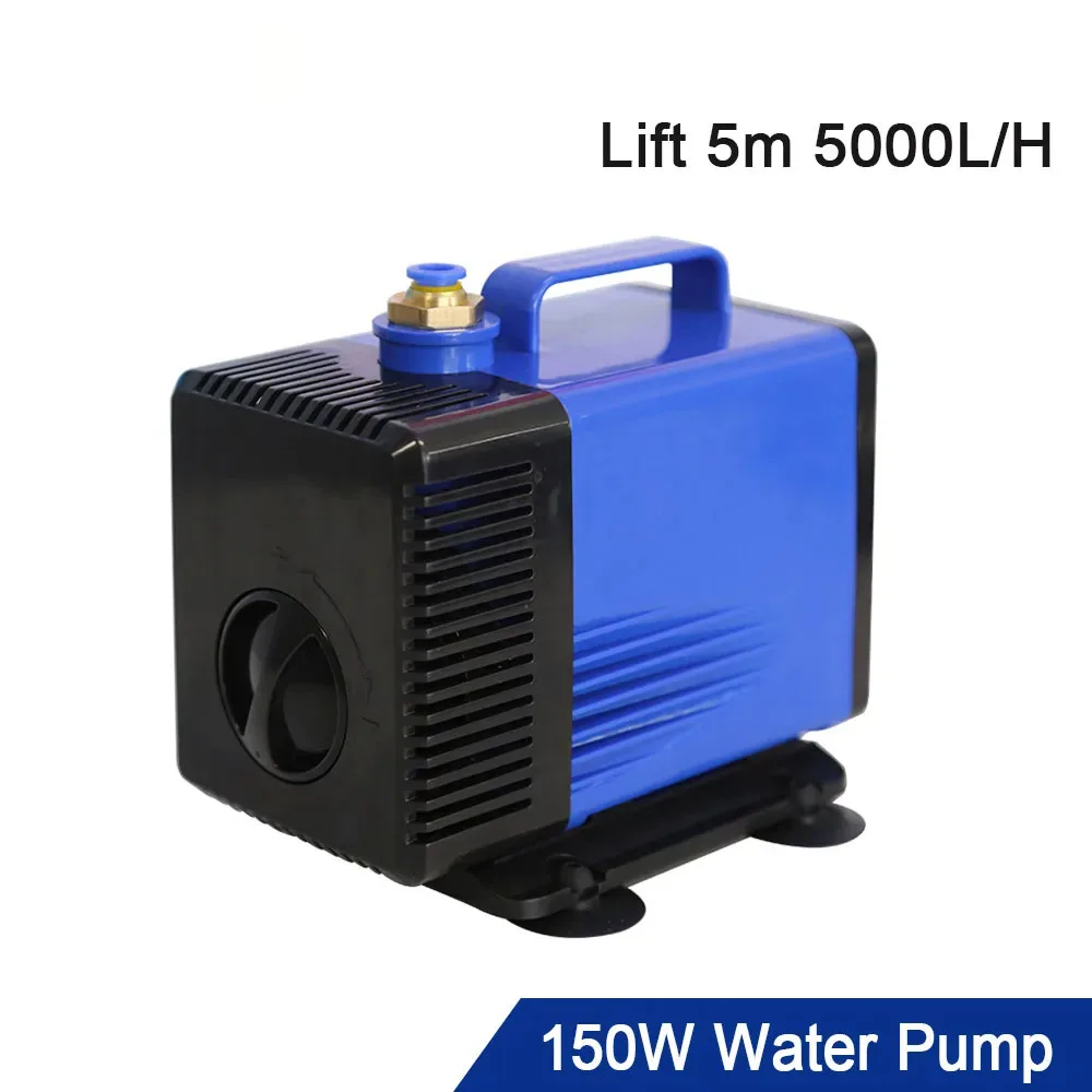 CNC 220V 150W Black submersible pump 5M 5000L/H for spindle Cooling on engraving cutting machine