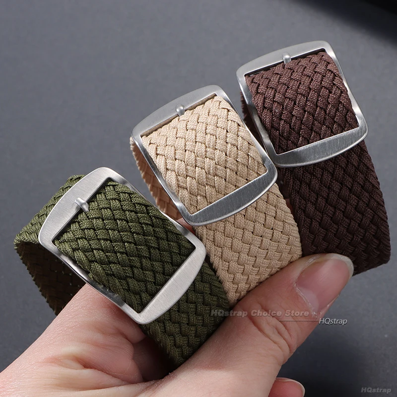 Correa de 16mm, 18mm, 20mm y 22mm para correas de reloj de nailon tejido Perlon, pulsera de tela, correa de reloj para mujeres y hombres, cinturón con hebilla en negro y azul