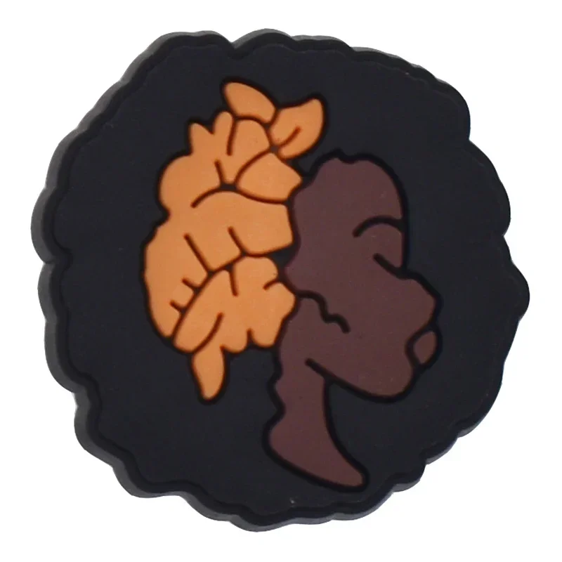 سحر الأحذية ل كروكس اكسسوارات الأفرو رئيس الأحذية سحر لزينة كروك دبابيس الرجال الإكسسوارات الجينز امرأة قباقيب مقاطع شارات #4