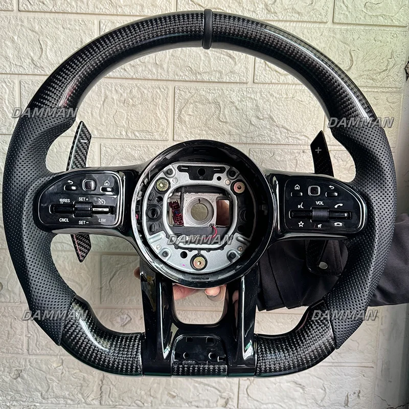 Real Carbon Fiber Steering Wheel Mercedes Benz AMG W212 W213 W222 W177 G63 W205 W204 A45 G63 C63S CLE GLC GLA A B C E S G Class