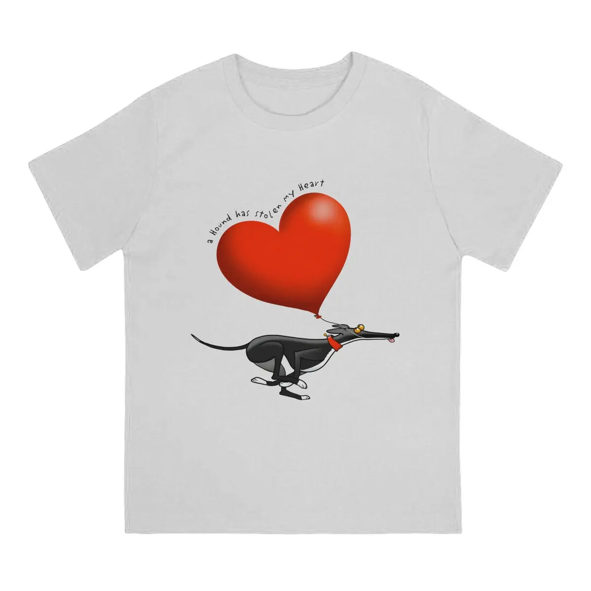 Italy Greyhound Stolen Heart Black Hound Tshirt Homme Men's Clothing Polyester T Shirt For Men