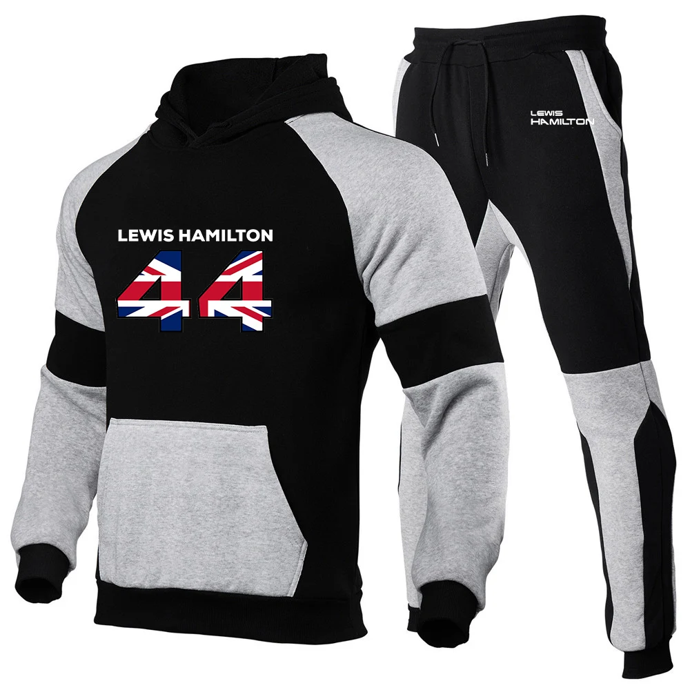 2025 new F1 driver lewis hamilton number 44 men's spring and autumn pullover hoodie sweatpants Harajuku sports comfort suit