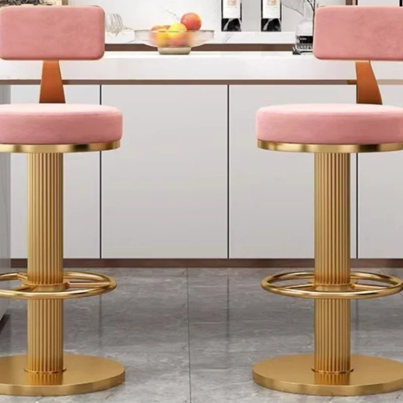Designer Nordic Bar Chair Luxury Island High Counter Rotating Chair Coffee Retro Taburetes De Bar Silla Home Furniture HD50BY
