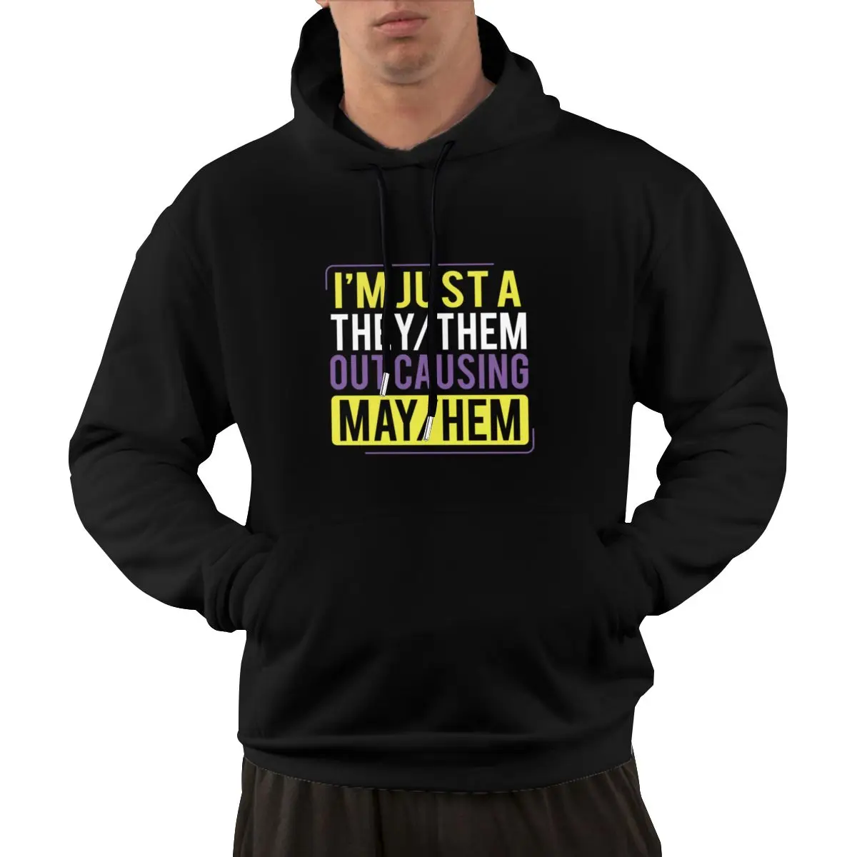 They Them Out Causing Mayhem Funny Non Binary Casual Hoodies Pullovers Cotton Sweatshirts Men Women Tops