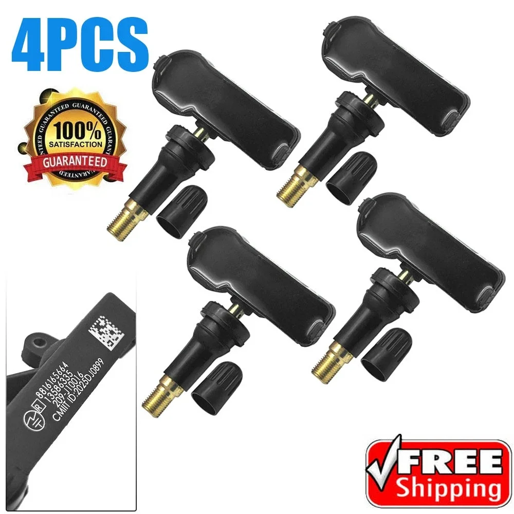 

4pcs Programmed TPMS Tire Pressure Monitoring Sensor For Chevy Cadillac 15254101 15922396 20923680 22854866 25799331 25952370
