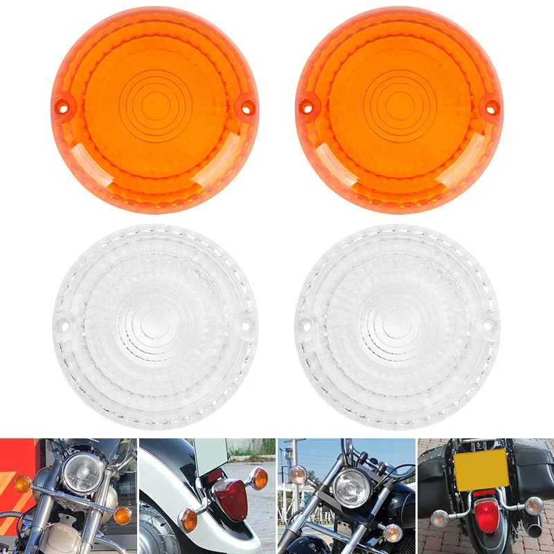 Motorcycle 2 Pcs Clear Yellow Turn Signal Light Indicator Lens Cover For Yamaha V-Star 250 650 1100 Road Star V-Max Virago 750