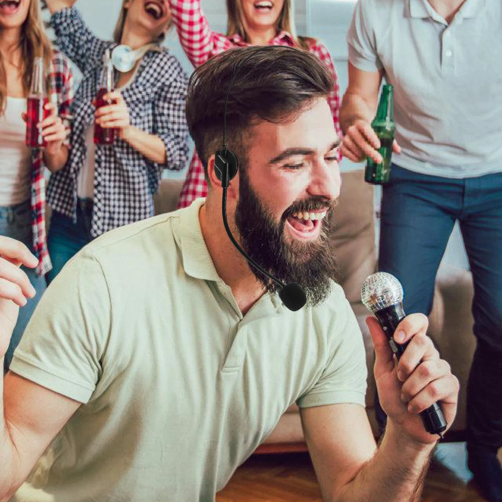 2 Pcs Celebrity Dress Up Costume Microphone Concert Accessories Cosplay Headset Headphones Fake Microphones Halloween Party