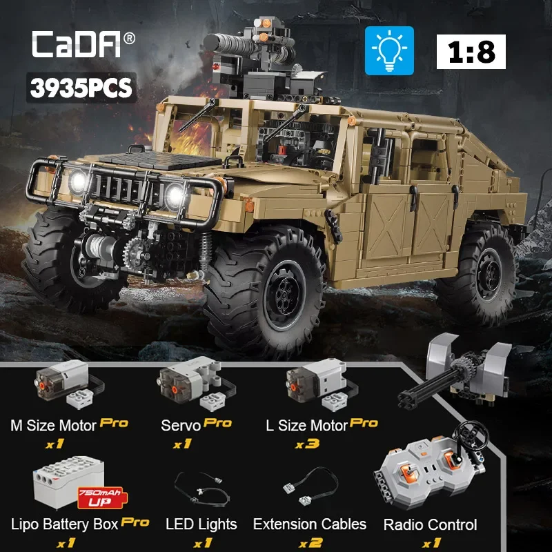 Cada 3935 قطعة التقنية المدرعة SUV سيارة عربات التي تجرها الدواب الشاحنات لاقط الطوب مدينة على الطرق الوعرة التحكم عن بعد سيارة اللبنات لعبة الهدايا