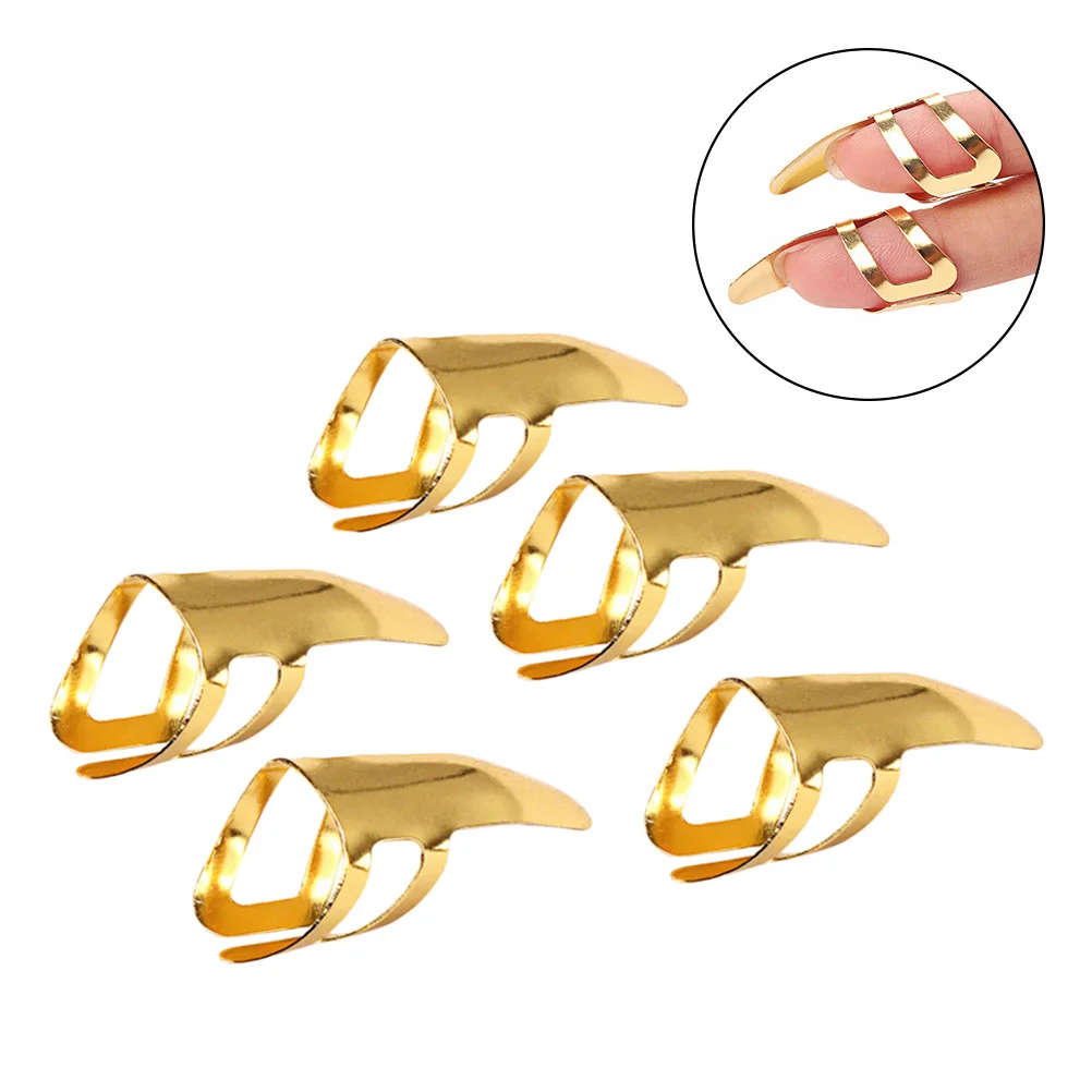 

5Pcs Pro Guitar Finger Picks Stainless Steel Resistant to Wear for Ukulele Oud String Instruments Portable Reliable Performance