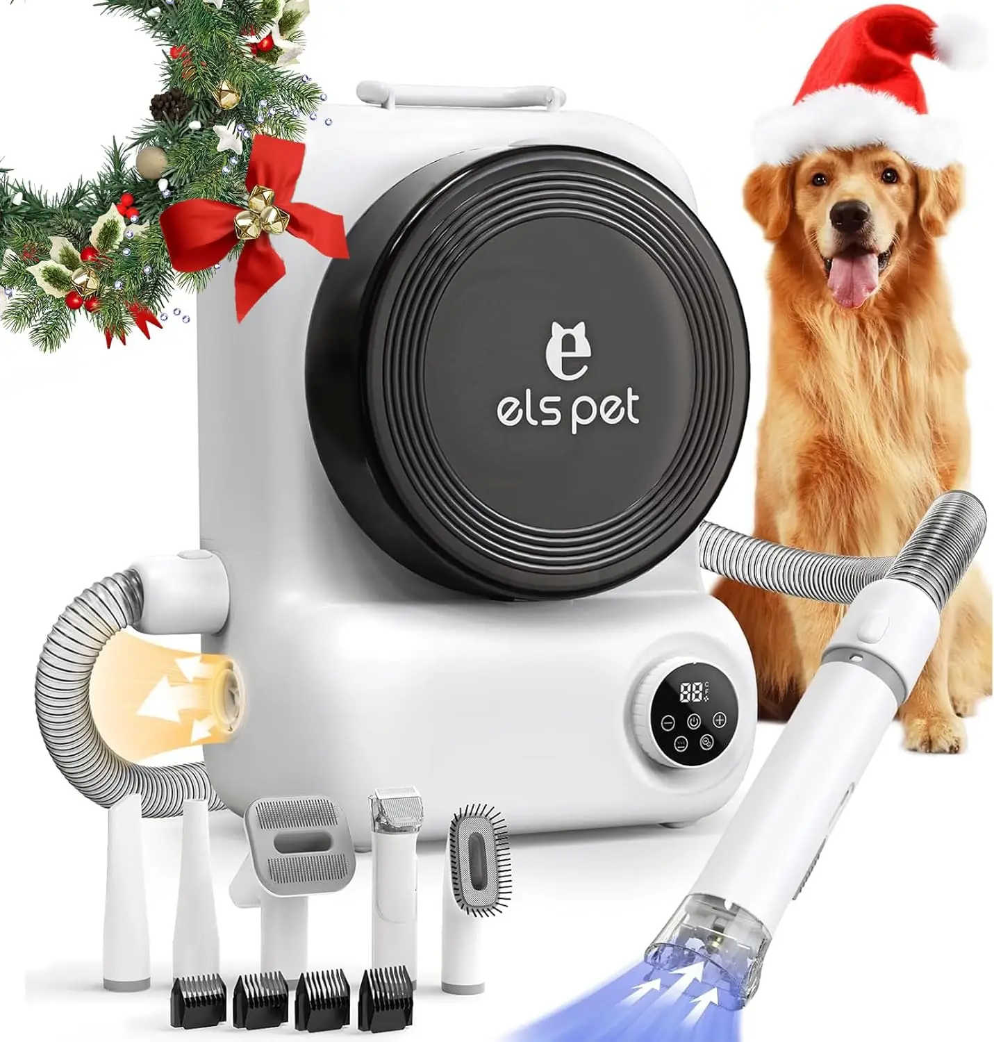 Pet Dog Grooming Vacuum & Dryer Kit, 15000Pa Pet Vacuum For Shedding, 2.5L Dust Cup For Dog Grooming Kit, 3 Suction Modes