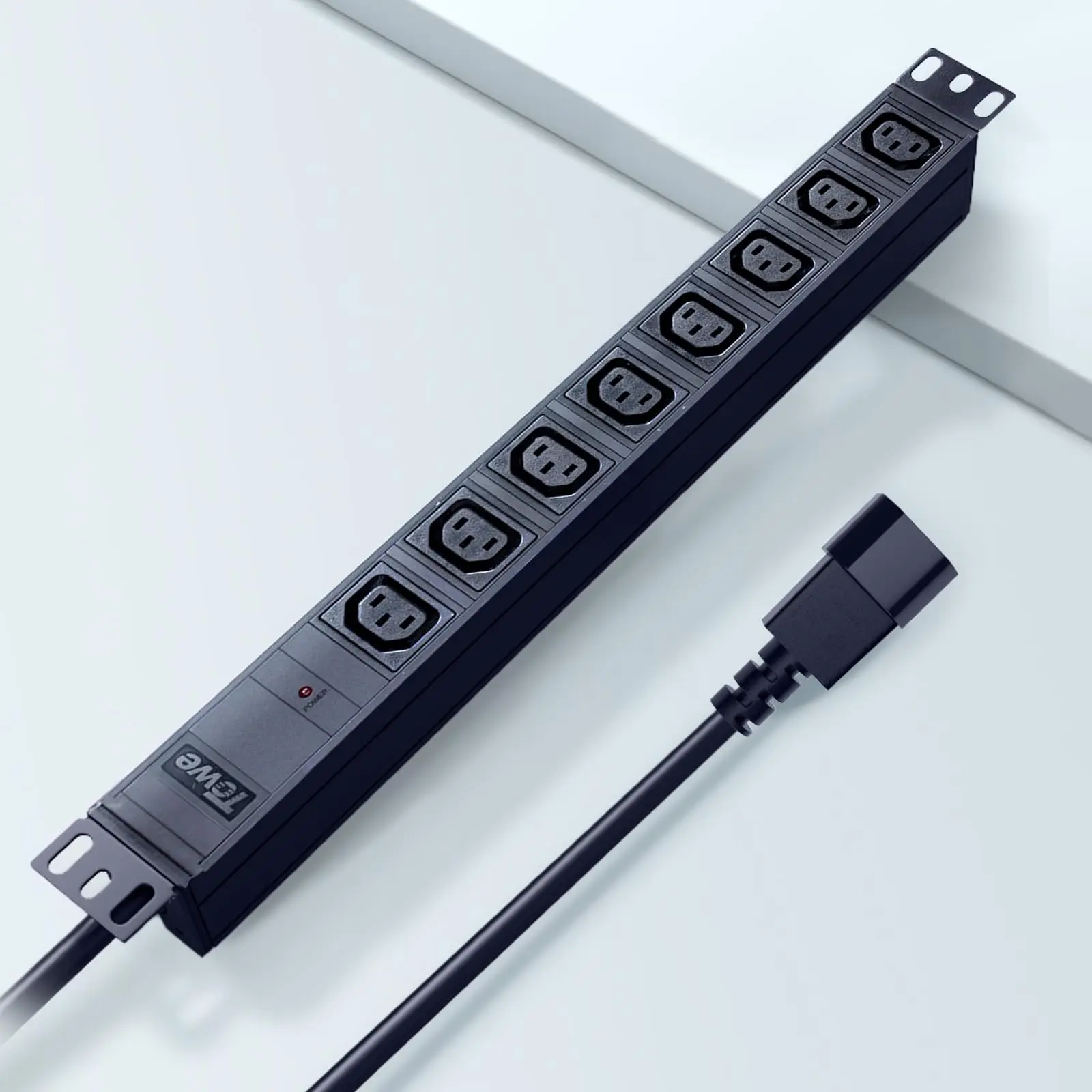TOWE 12 Outlet IEC C13 Rack Mount PDU 16A 250V Metal Power Distribution Unit with C20 Input for Server Rack Data Center Network