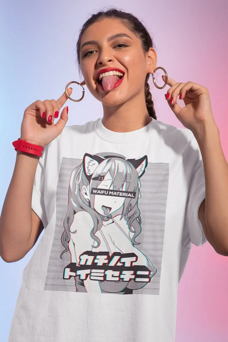 

Cat Girl WaifuWaifu Material Unisex Graphic Tee, Waifu Shirt, Kawaii Tee, Anime Girl Shirt, Devil Girl, Cat Girl, UwU Girl