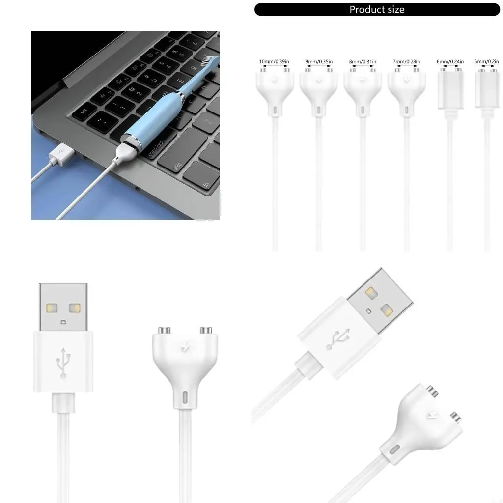 E1PF USB Wireless Charging Cable For Electric Toothbrush Smartwatch Replace